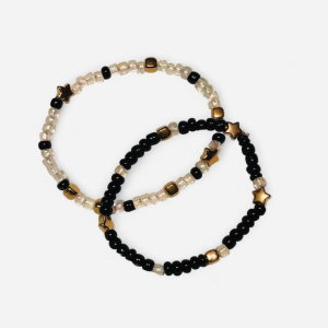 Shimmery Midnight Bracelets Duo Stack