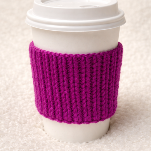 Plum Ombre Knitted Coffee Cup Coozie