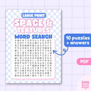 Space and Textures Word Search Puzzle