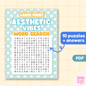 Aesthetic Vibes Word Search Puzzle